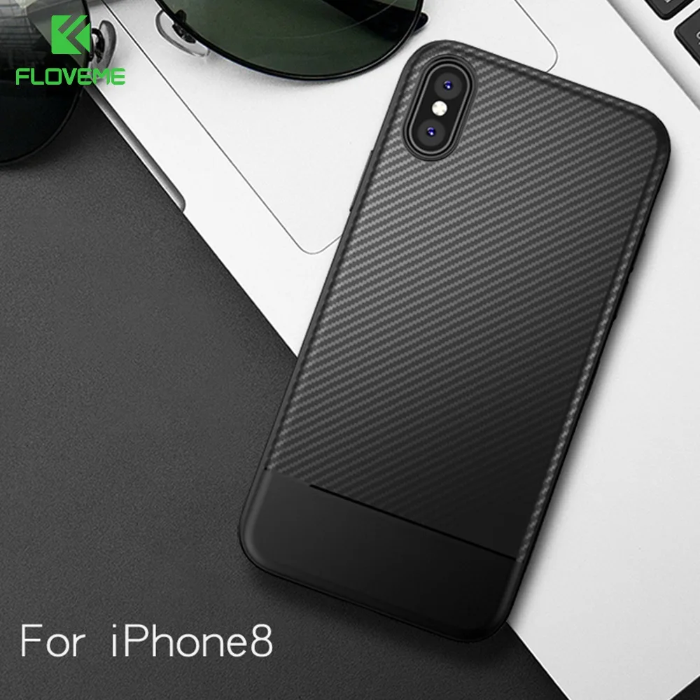 Чехол FLOVEME для телефона в деловом стиле iPhone X 8 7 6s 6 мягкие чехлы из углеродного