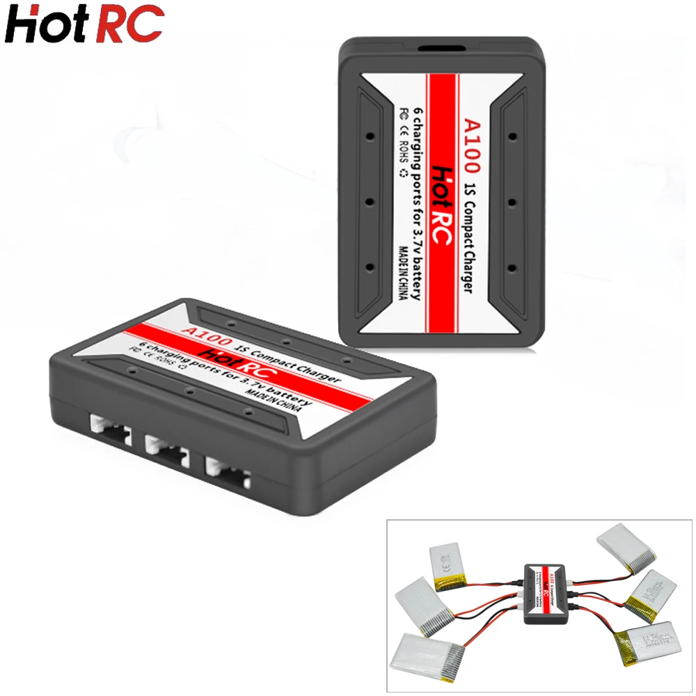 1 шт. оригинальная HotRc A100 X6 6 в 3 7 V Lipo Батарея адаптер переменного тока USB зарядное