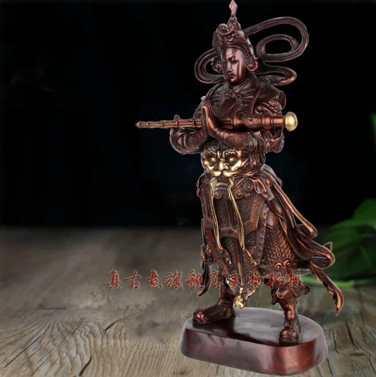 ancient copper Buddha Bodhisattva Wei Tuo Jia blue light Whitfield Dharma of Buddhism and Taoism ornaments Guardian God |
