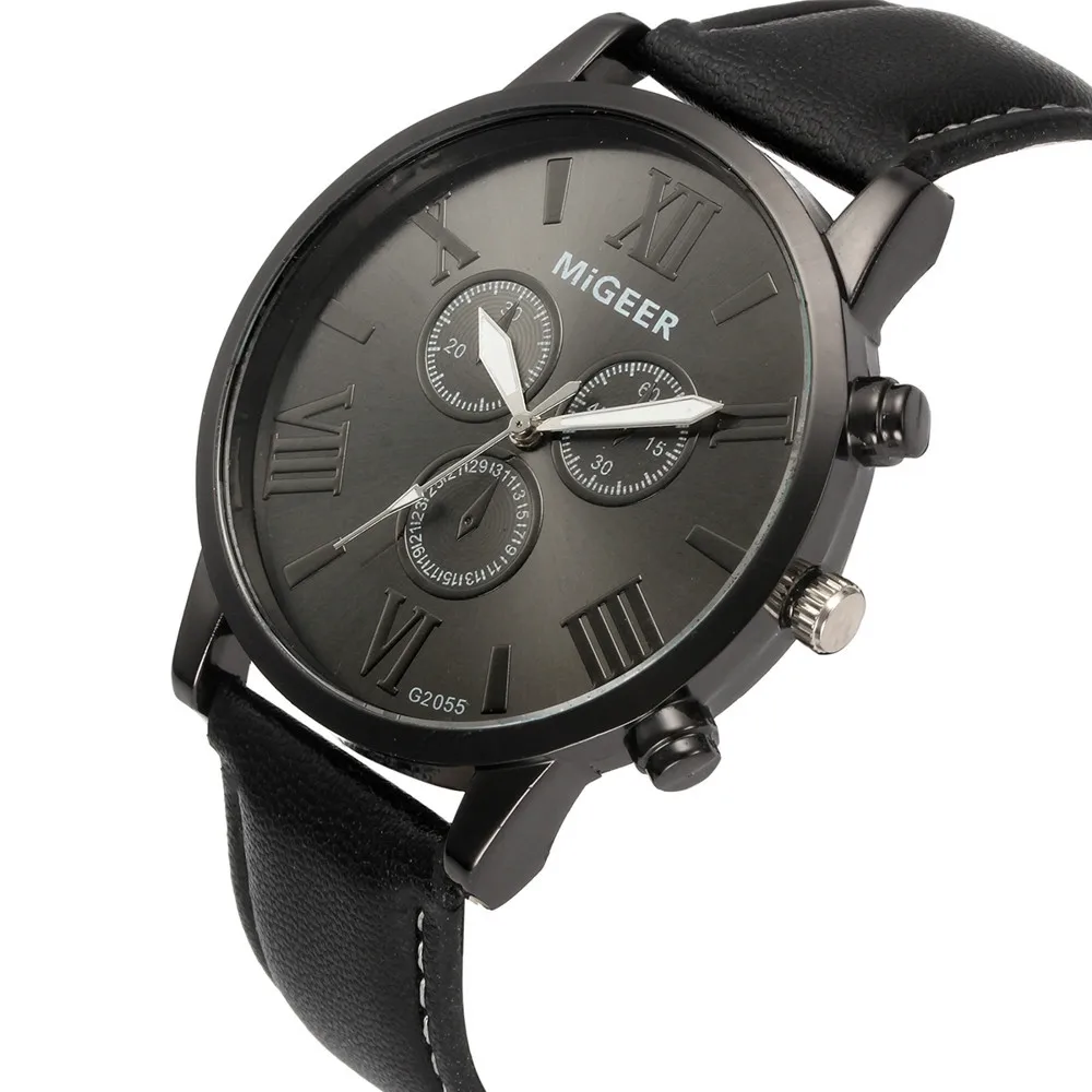 

MIGEER Men Watch Classic Leather Strap Quartz Casual watch man watches mens 2020 men wristwatch clock