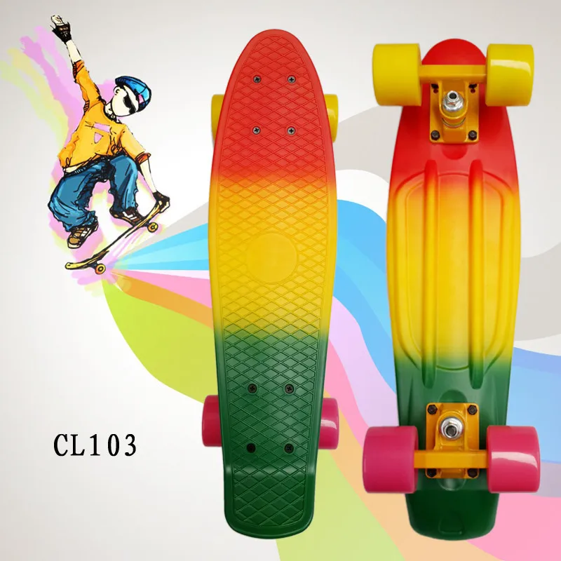 type 11 Красочные 2" Мини Скейт Пенни Доска для детей пластик Fishboard Cruiser завершенный Графический Ретро Скейтборд банан Patins - Цвет: type 11