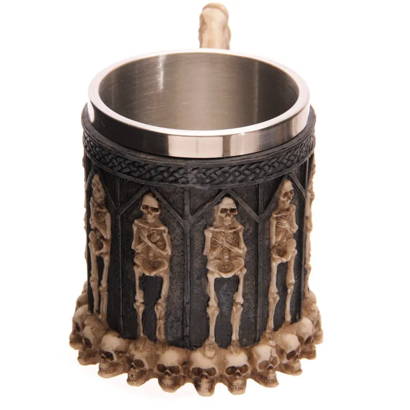 Новинка 2017 креативная емкость из нержавеющей стали с 3D черепом и позвоночником