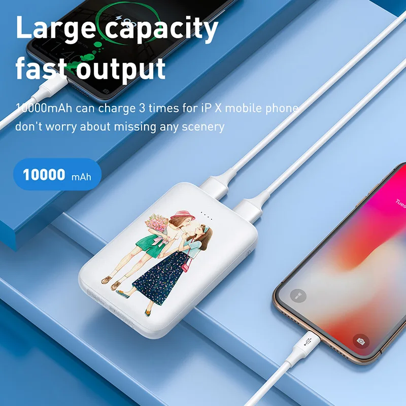 Baseus power Bank 10000 мАч Быстрая зарядка Внешняя батарея зарядное устройство USB bank