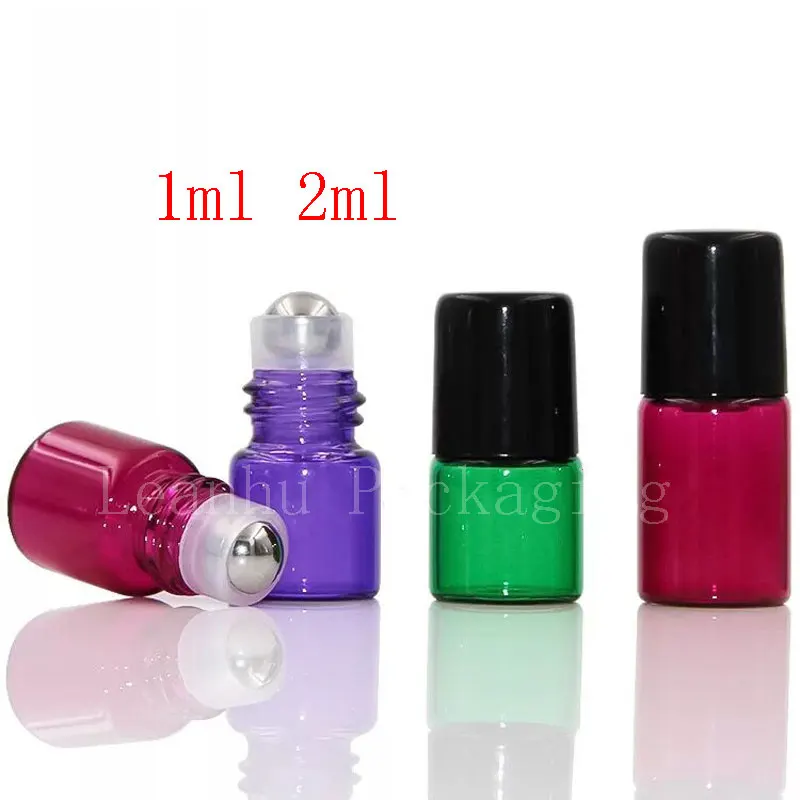 1 мл 2 цветной рулон на стеклянных бутылках эфирное масло черная винтовая крышка