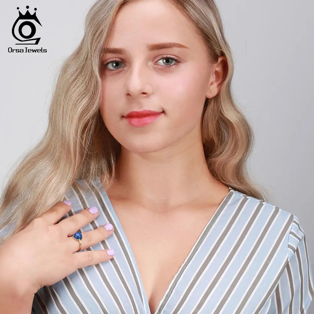 ORSA JEWELS роскошные 925 пробы серебряные женские кольца с натуральным камнем кольцо на годовщину модное женское ювелирное изделие ASR69