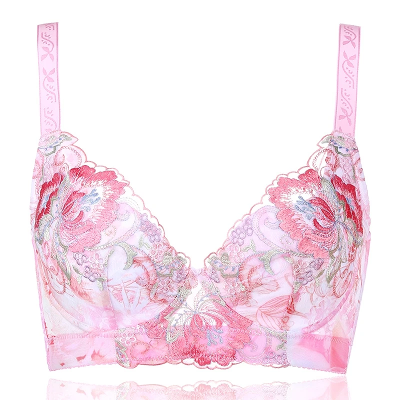 Женский бюстгальтер с чашкой пуш ап вышивкой|cup c|sexy brassierebra embroidery |