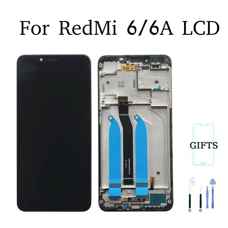 5,45 дюймов ЖК-дисплей для Xiaomi Redmi 6A сенсорный экран для Redmi 6 дигитайзер сборка рамка с бесплатным закаленным стеклом