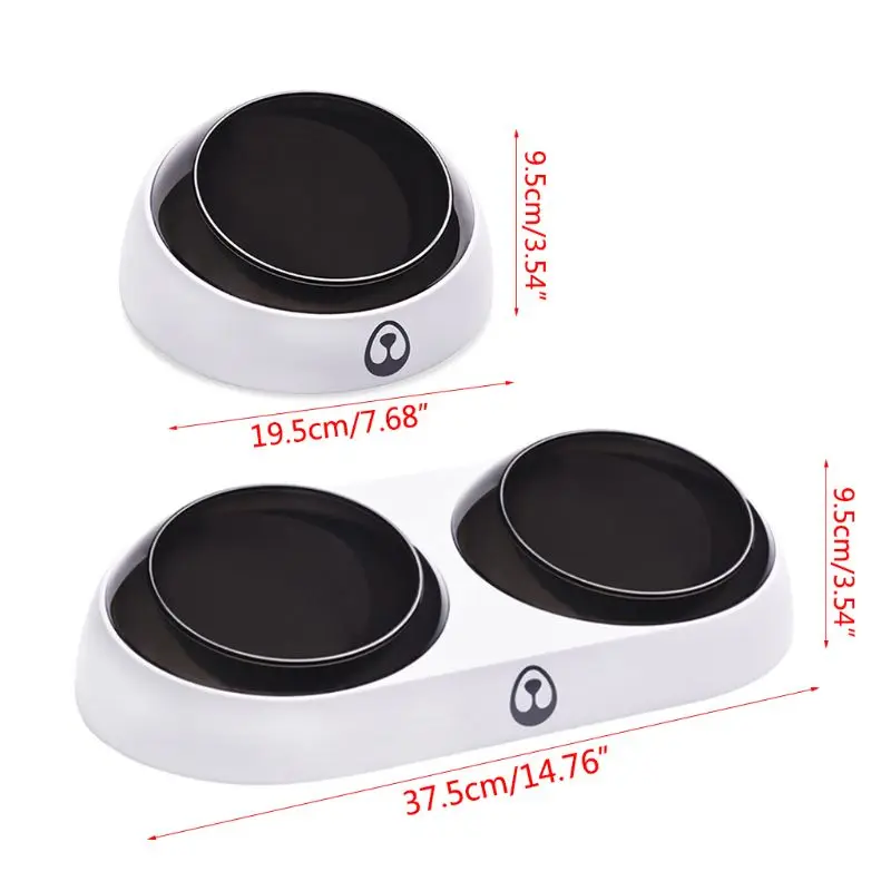 Cat Dog Feeding Bowl With Stand Pet Food Water Double Bowls Adjustable Anti-slip Anti-overflow Durable Overhead Feeder