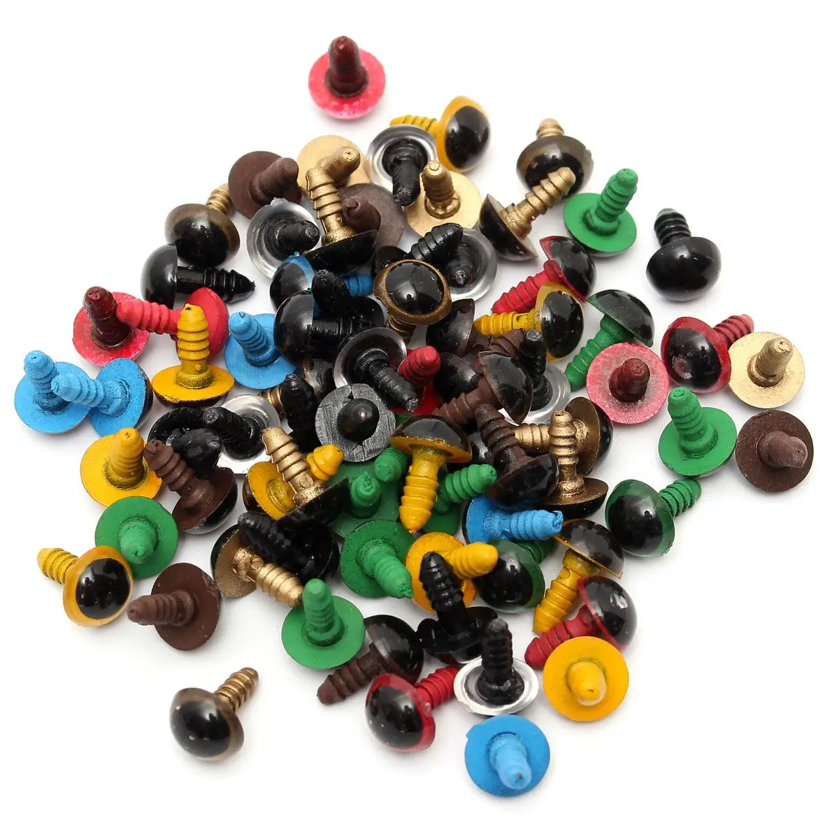 Новые 80 шт. 10 мм микс цветные пластиковые глаза безопасности DIY для плюшевого