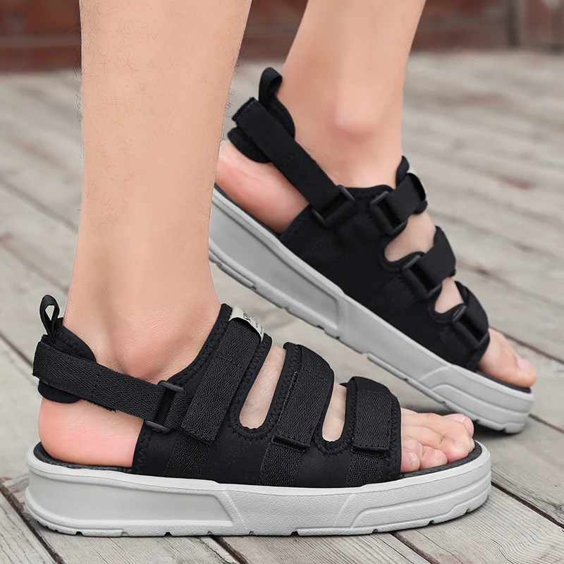 Fashion Men Sandals Black Mens Summer Light Casual Beach Slippers Luxury Male Shoes Designers | Обувь