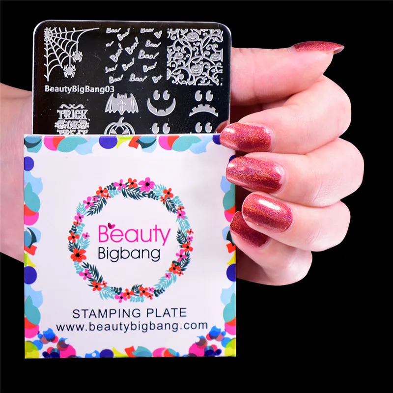 BeautyBigBang винтажный трафарет для дизайна ногтей, аксессуары для Хэллоуина, милый подарок, шаблон для ногтей с животным узором, набор пластин для штамповки ногтей