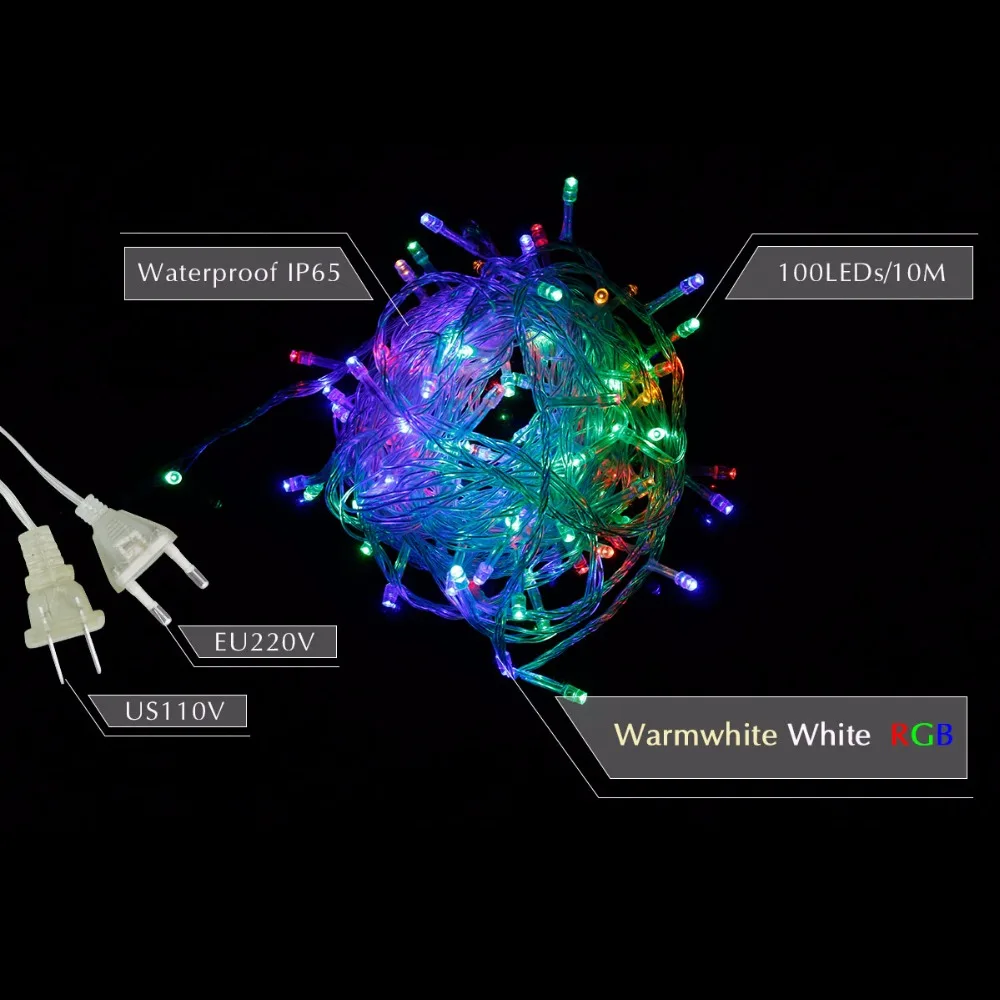 Светодиодная гирлянда 10 м RGB 100 светодиодов|fairy lights|string lightsled string lights |