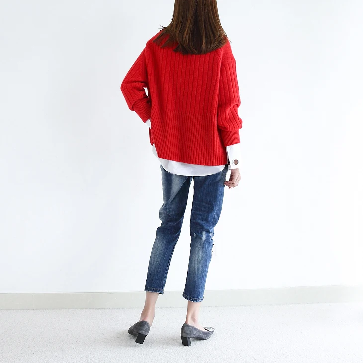 

2020 Autumn New Women Loose Sweaters Cashmere And Wool Jumper O-Neck Long Sleeve Knit Pullovers Winter Female Warm Thicken Tops