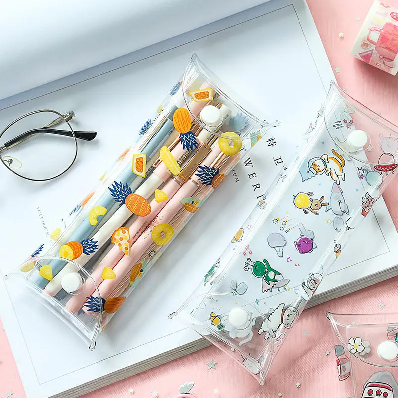 Coloffice 1 шт. личность прозрачный фрукты оснастки хранения пенал мультфильм