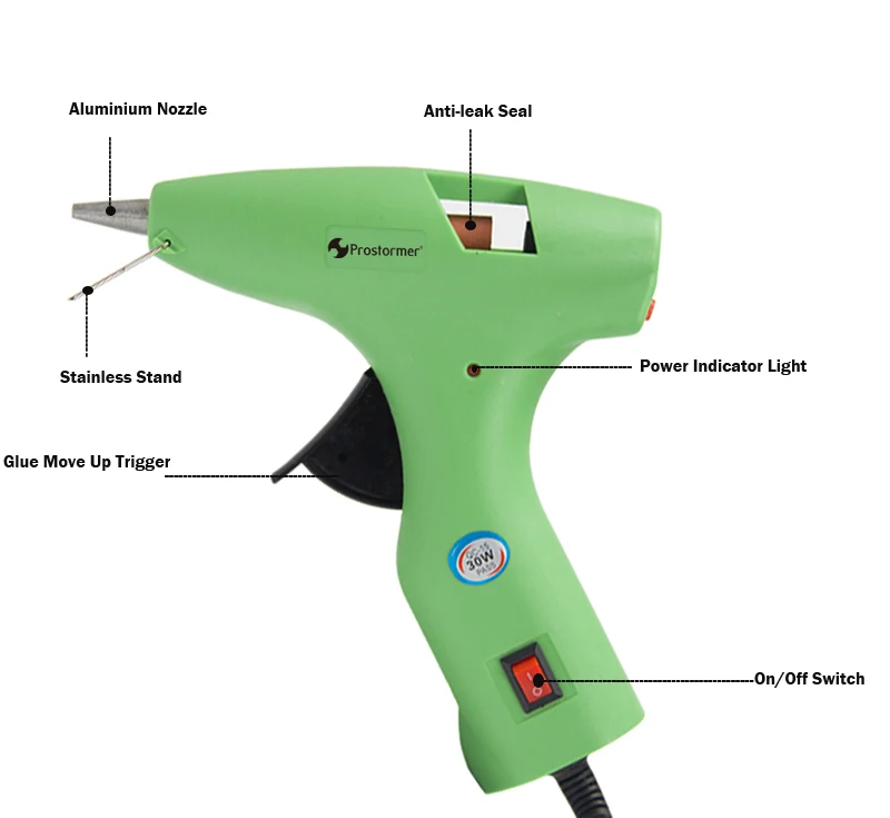 PROSTOEMER 30 Вт Электрический ЕС вилка клеевой пистолет палка туристическая