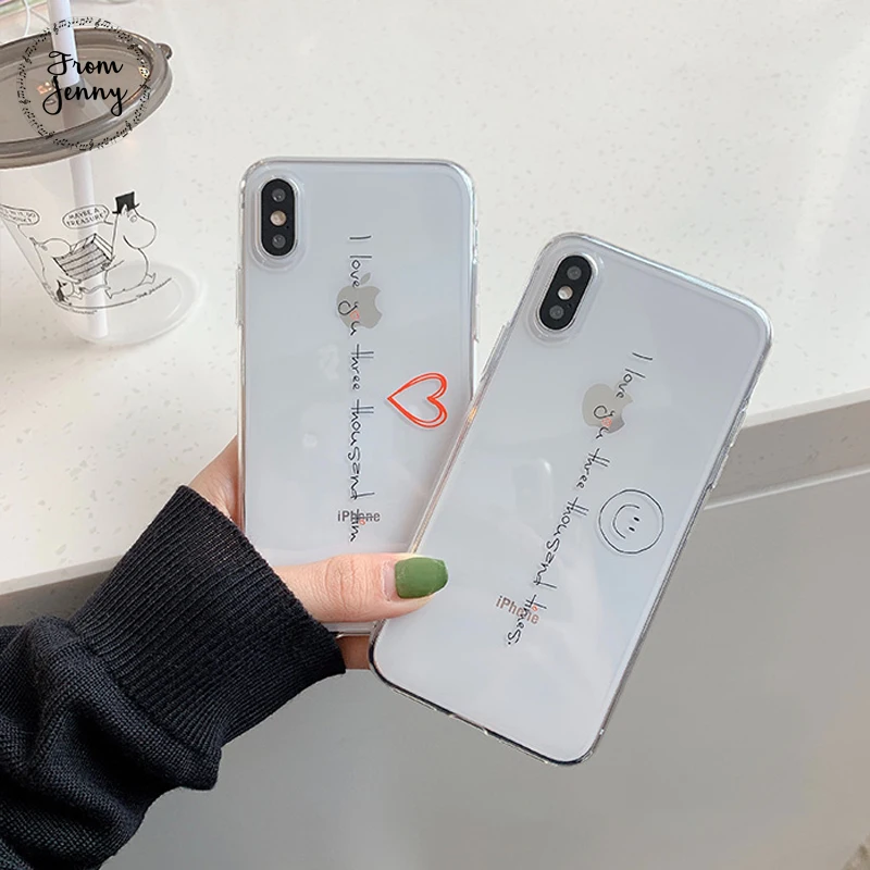 Летний прозрачный чехол из ТПУ от Jenny для iPhone 11Pro подходит X XR XS Max 6 6s 78 Plus Smile Love Soft