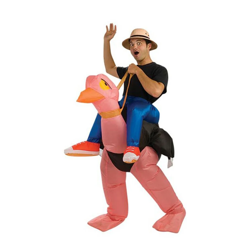 Праздничный карнавальный костюм унисекс для взрослых детей надувной страуса