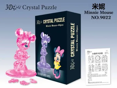 Minnie Новинка, 3D Хрустальные пазлы, панда, животные, дельфин, лебедь, Медведь, Кролик, развивающие игрушки, рождественский подарок для детей, подарок на год - Цвет: Minnie