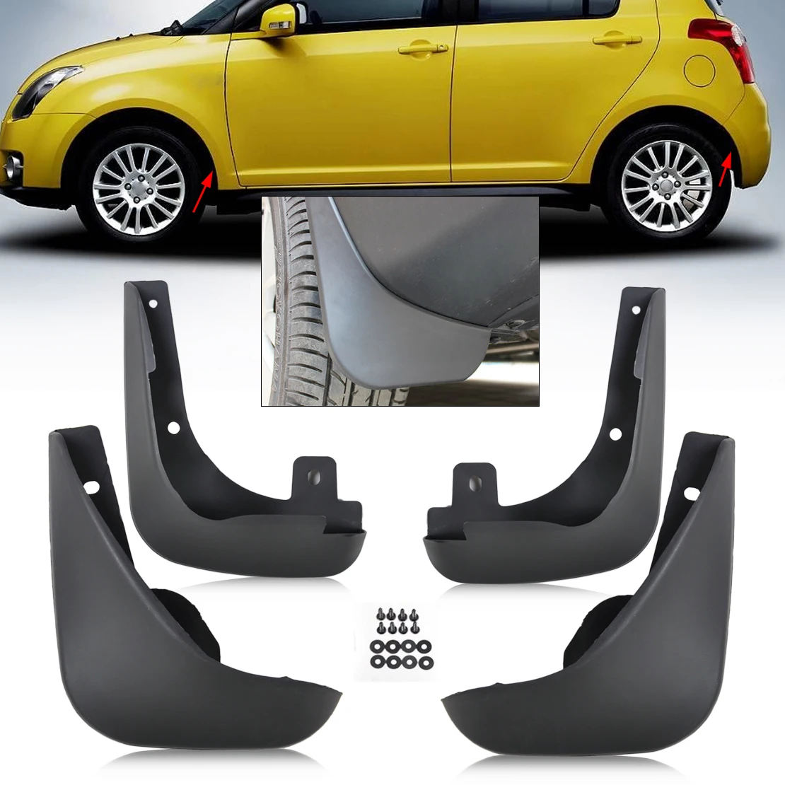 DWCX 4x черные Автомобильные Брызговики брызговики Perfector для Suzuki Swift 2011 2012 2013|flaps splash