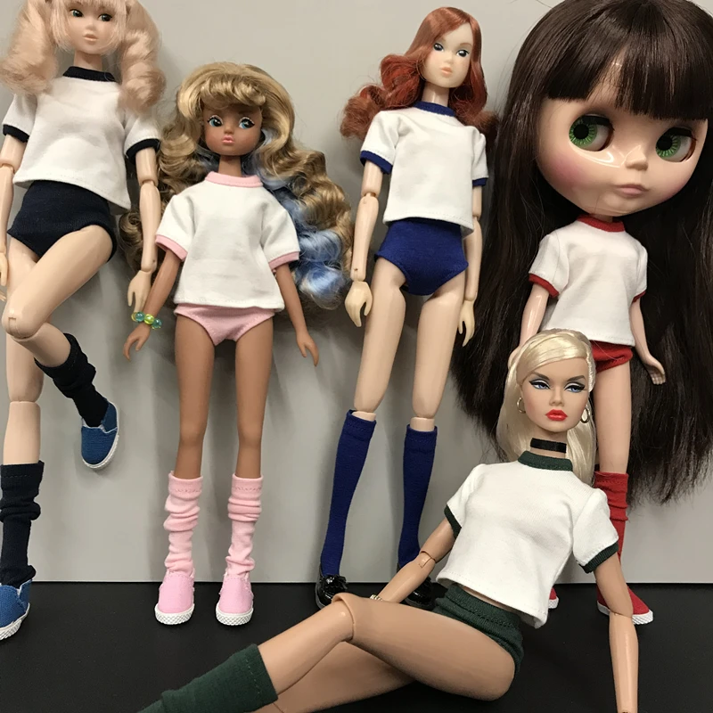 1 комплект = футболка + трусы носок Blyth Спортивная одежда для Barbies Azone Momoko куклы