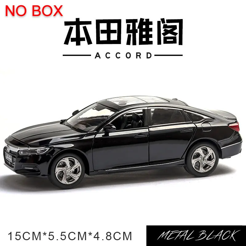 1:32 Honda Accord, модель автомобиля, имитация сплава, модель автомобиля, звук и светильник, украшение автомобиля, духи, сиденье, детская игрушка, автомобиль - Цвет: Black(No Box)