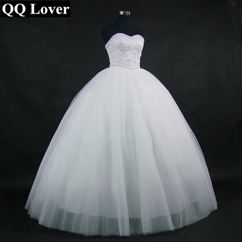 QQ Lover 2019 роскошное свадебное с жемчужными бусинами платье индивидуальный пошив