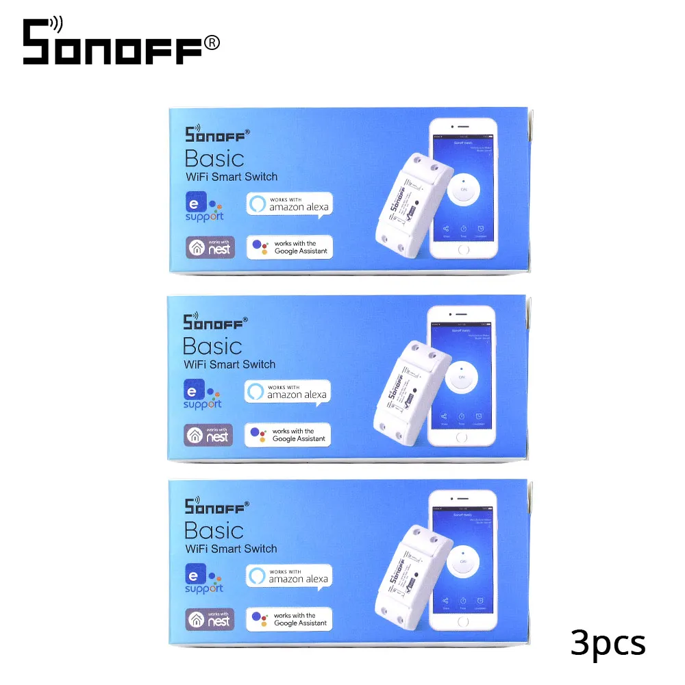 Sonoff базовый Wi Fi выключатель 2/4/5/6/8/10/15/20 шт. беспроводной дистанционный светильник