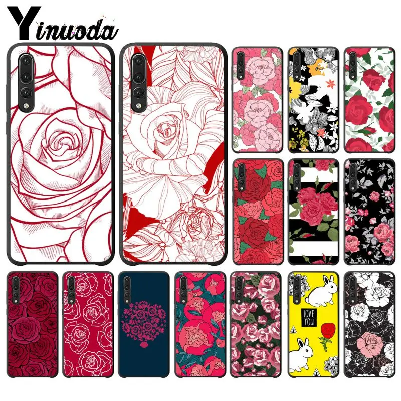 Yinuoda красная роза ТПУ Мягкий силиконовый чехол для телефона Huawei Mate10 Lite P20 Pro P9 P10 Plus