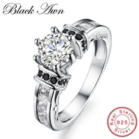 black awn new arrive 925 sterling silver jewelry trendy wedding rings for women engagement ring femme bijoux bague c097