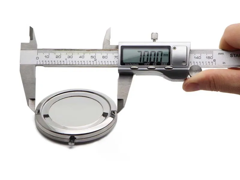 Круглое серебряное зеркало компактное портативное металлическое для макияжа DIY