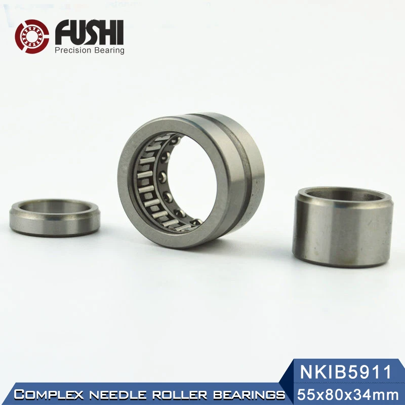 NKIB5911 комплексные подшипники 55*80*34 мм (1 шт.) игольчатый роликовый радиально