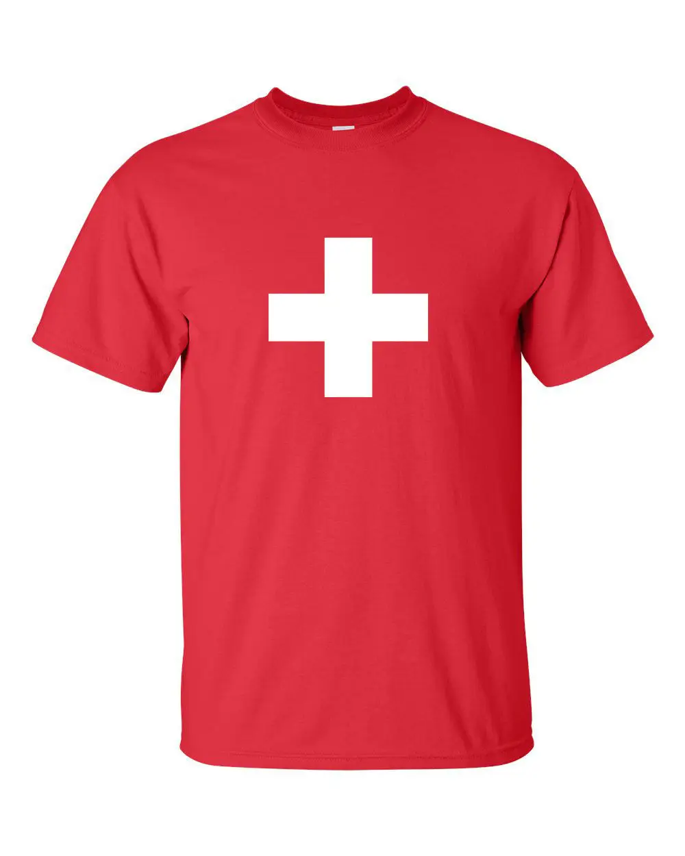 Хлопковая футболка с короткими рукавами швейцарская Suisse белым крестиком | Мужские футболки -32877990349