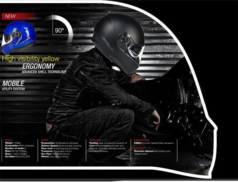 LS2 FF325 стробоскоп флип мотоциклетный шлем двойной объектив козырек Capacete Cascos Moto Casques