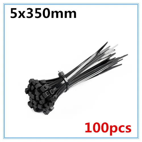 5mm x 350mm 100 шт 5X150/200/250/300/350/400 мм белый черный молоко кабель провод кабельные стяжки самоблокирующиеся Нейлоновые кабельные стяжки - Цвет: 5mm x 350mm