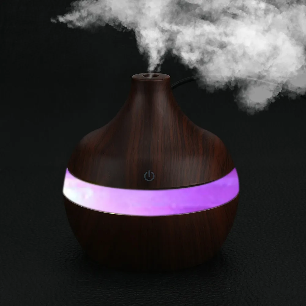 

USB 300ml 2W Ultrasonic Humidifier Purifier LED Essential Oil Diffuser 7 Color Changing