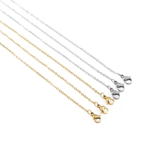 6 pieces gold and steel plated stainless steel link chains necklaces for fashion jewelry chains 50cm