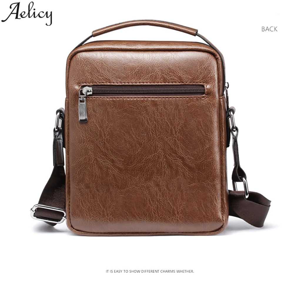 Мужская деловая сумка мессенджер Aelicy из искусственной кожи дорожная