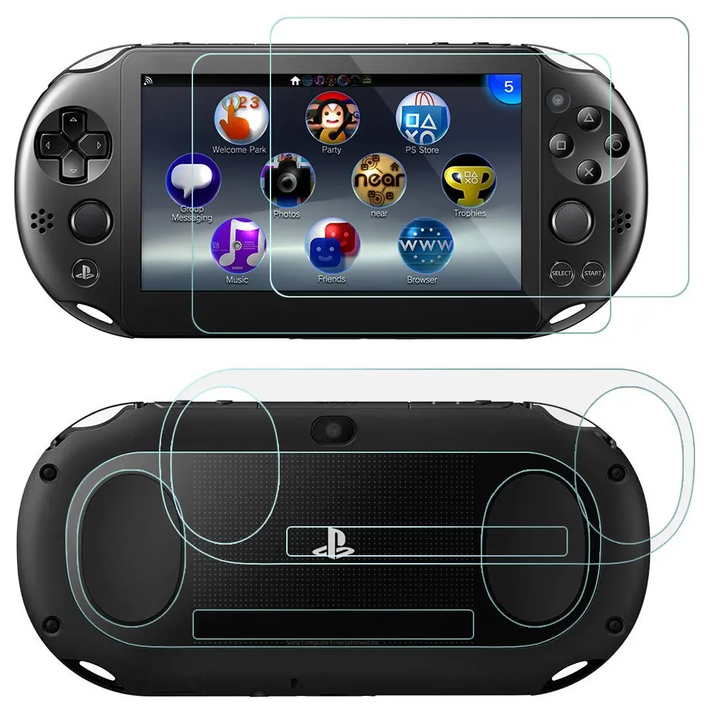 2 комплекта для sony psv 2000 закаленное стекло спереди + сзади HD прозрачная пленка
