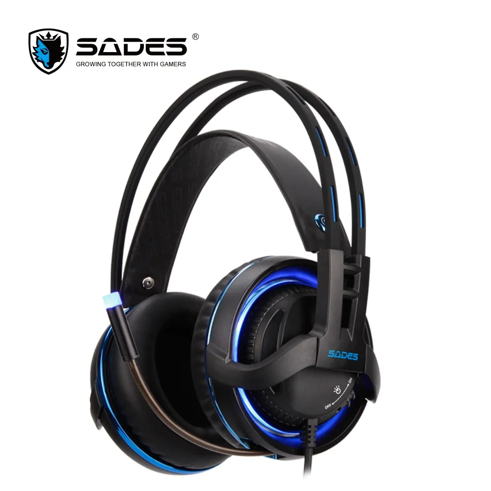 Черный SADES Diablo Realtek игровая гарнитура наушники объемный звук USB наушники объемный RGB светильник - Цвет: Черный