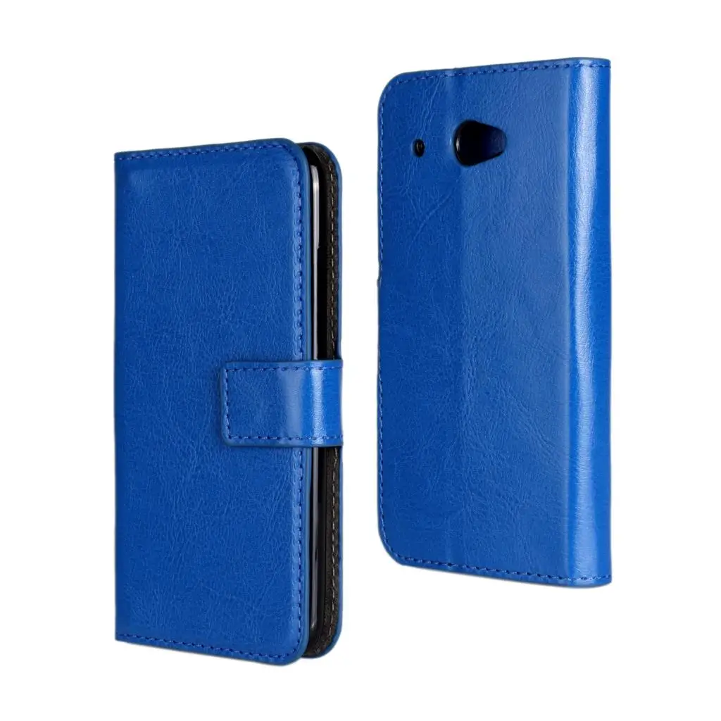 Navy Blue PU кожаный раскладной чехол с держателем карты чехол для htc Desire 601(4,") Бизнес кобура защитный чехол Чехол coque fundas - Цвет: Navy Blue