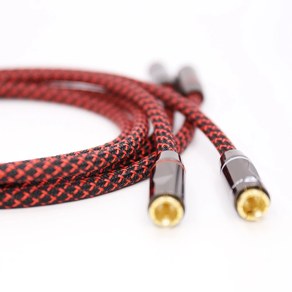 1 пара Hifi 5N OFC аудио RCA кабель высококачественный HIFI аудиокабель с позолоченным