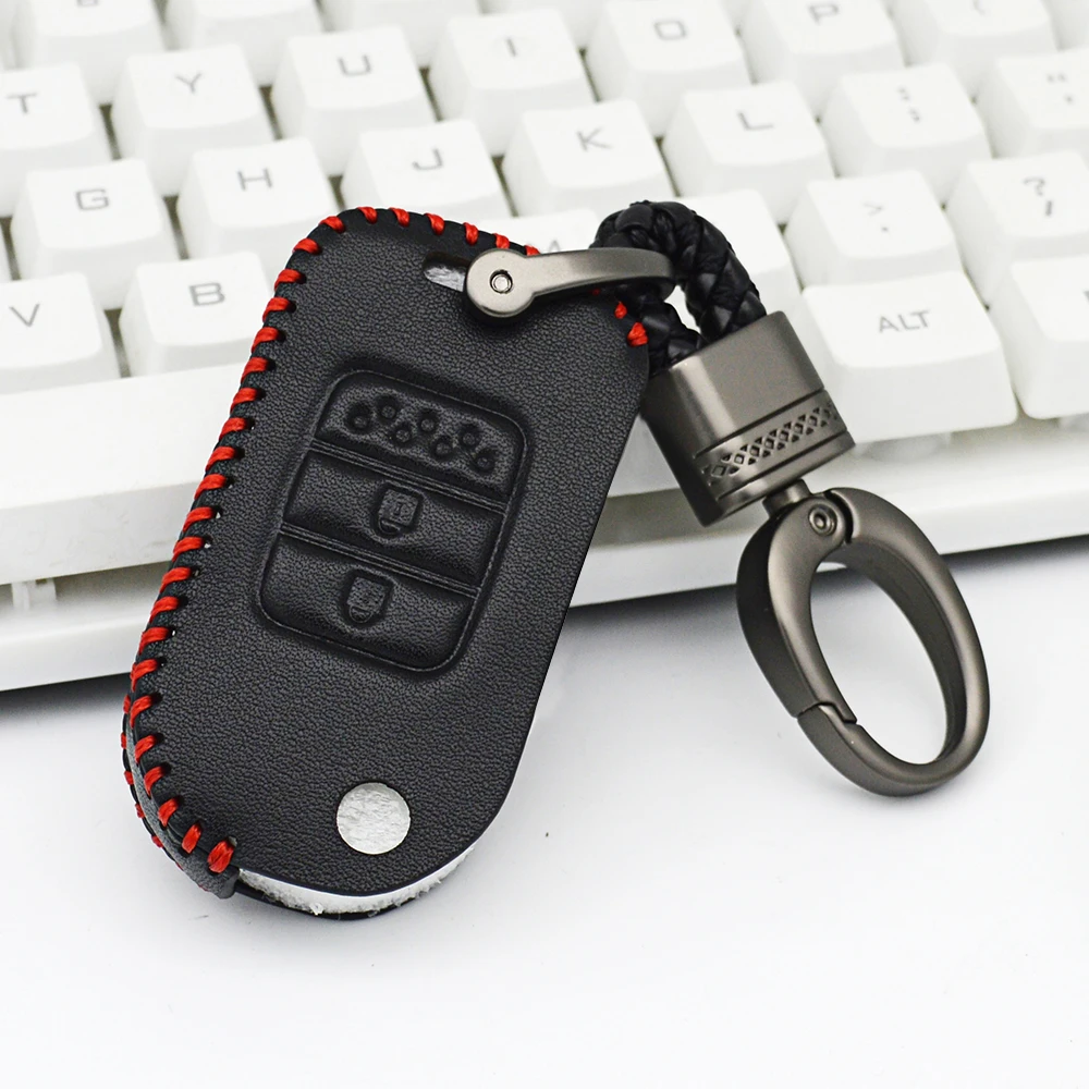KUKAKEY чехол для автомобильного ключа из натуральной кожи Honda Hrv Crv Accord 2003-2007 Freed Civic