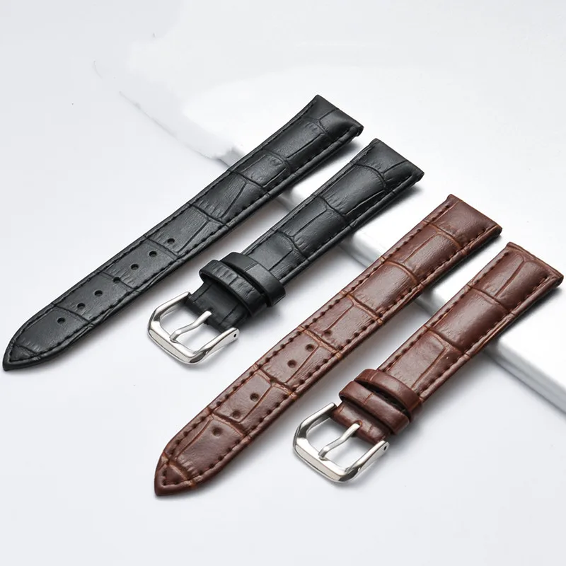 Genuine Leather Watchband For Men Women Watches Straps 14mm 15 16 17 18 19 20 21 22 23 24mm Wristbands With Tool Accessories