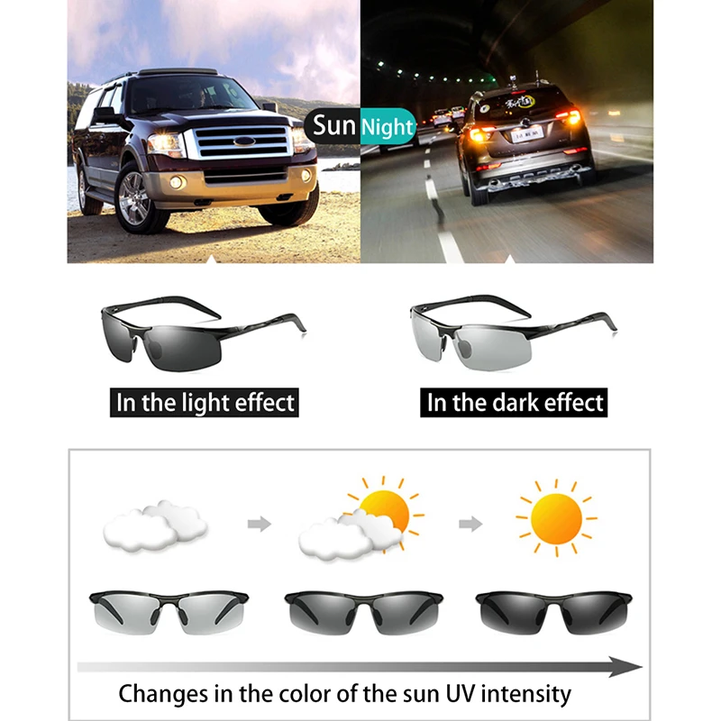 2017 брендовые новые дизайнерские фотохромные Солнцезащитные очки Мужские Модные