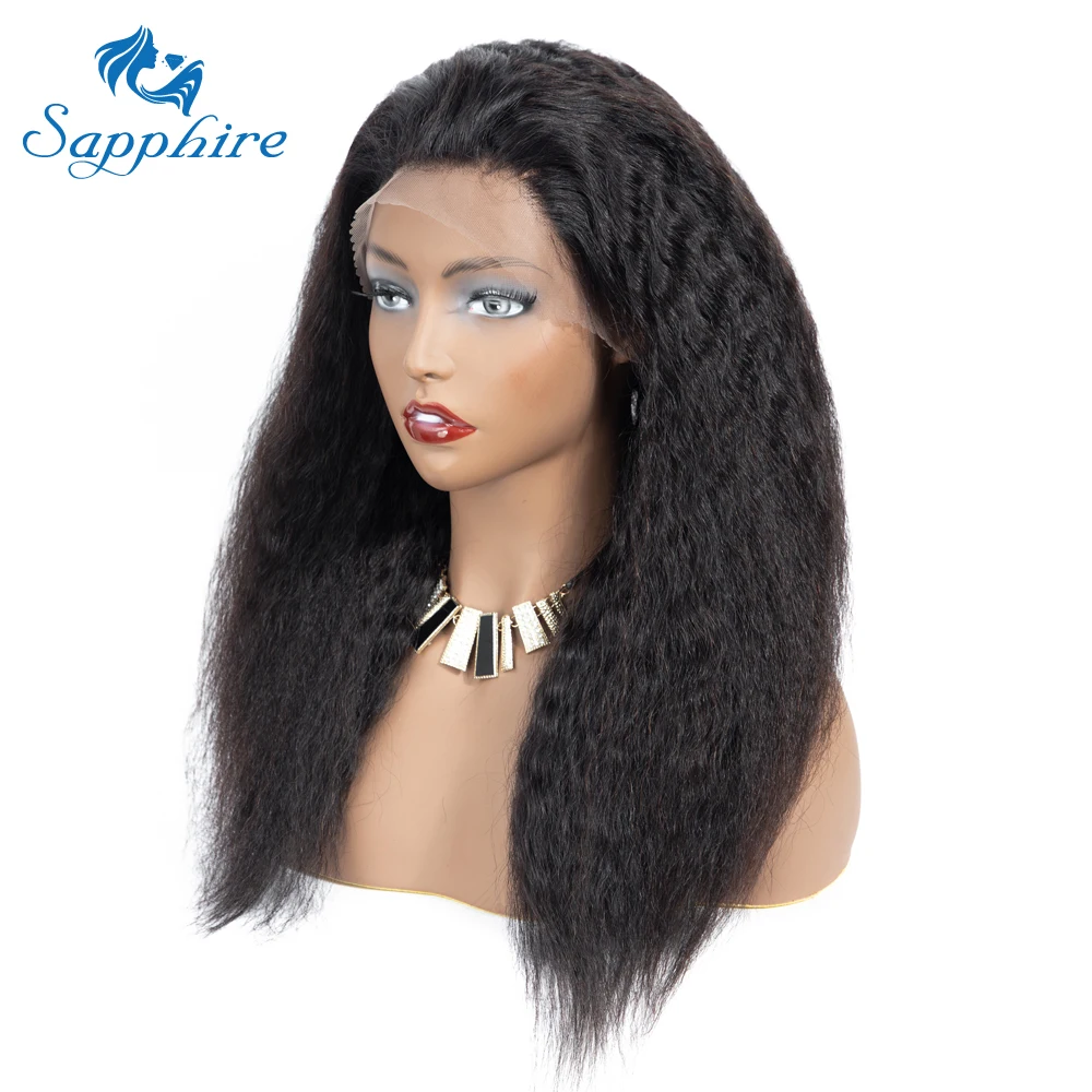Сапфир малазийский парик с фронтальной шнуровкой PrePlucked Детские волосы Remy