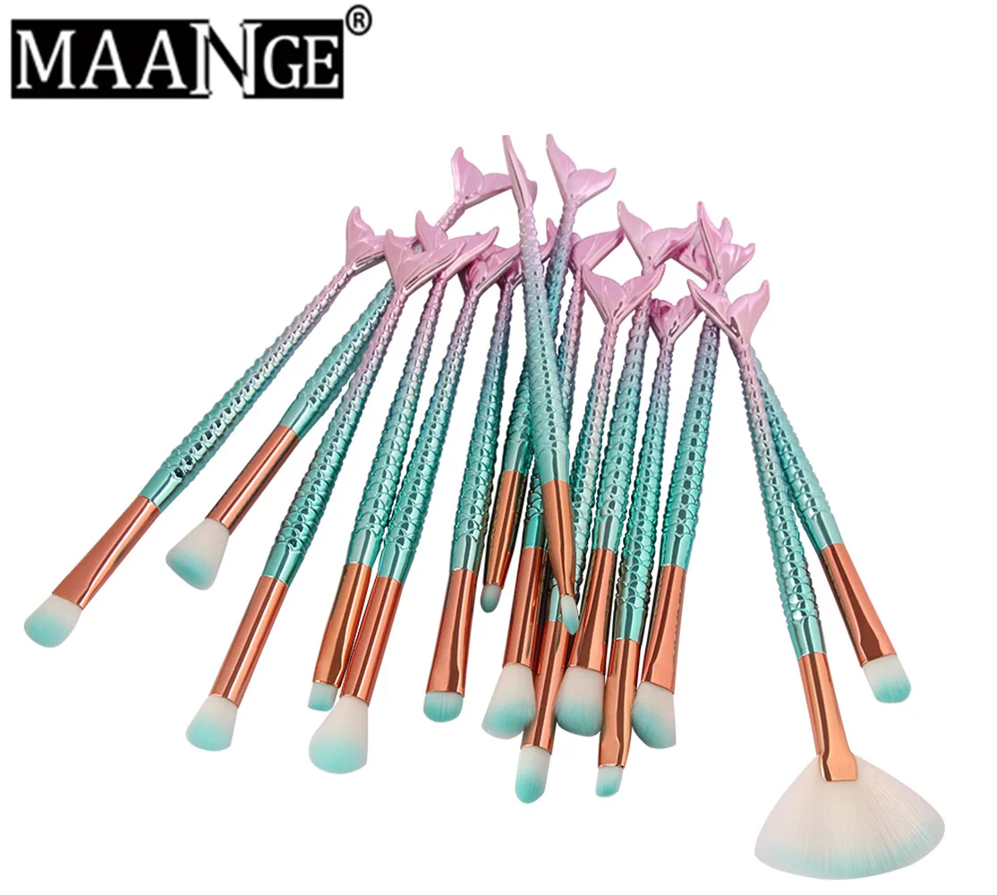 MAANGE 6/10/15 шт Кисть русалки подводка для глаз Румяна Тени век большая пудра основы