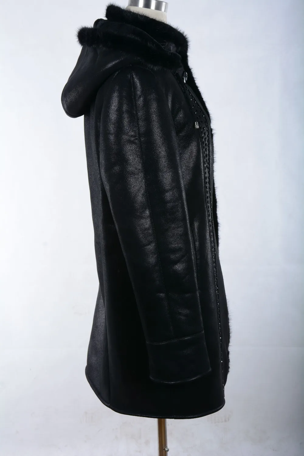 Зима 100% из натуральной кожи меха норки Большие размеры Длинные колесная база