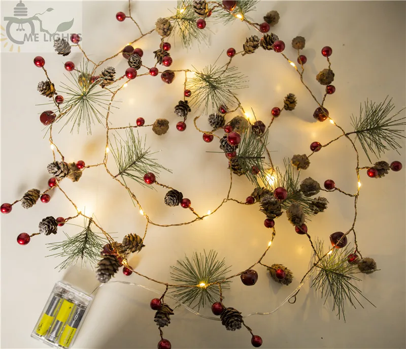 

Outdoor LED Holiday String Christmas Lights In Battery Girland Led Fairy for Bedroom 1m Plug In US Warm Chain Decorations
