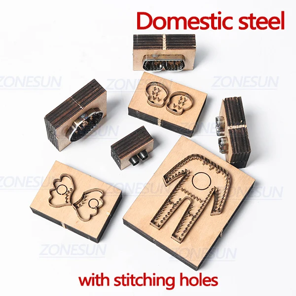 Domestic With Holes ZONESUN индивидуальные кожи вырубной штамп Ножи DIY кольцо для ключей деревянный шаблон брелок высечки пресс-форма режущие иструменты - Цвет: Domestic With Holes