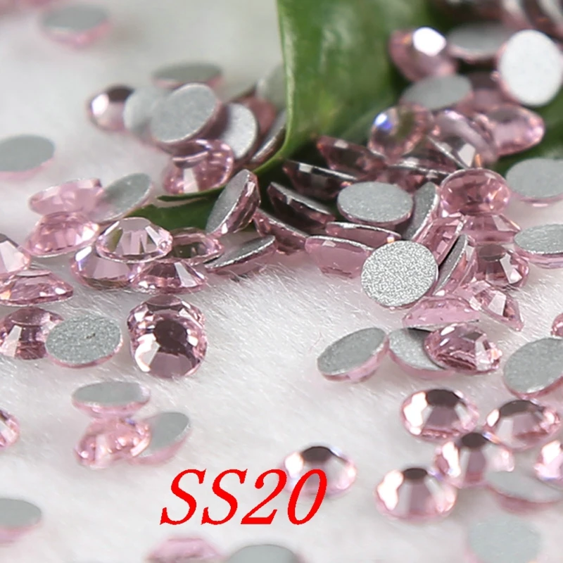 SS20 1440 шт./лот светло розовые стразы без горячей фиксации с плоской задней